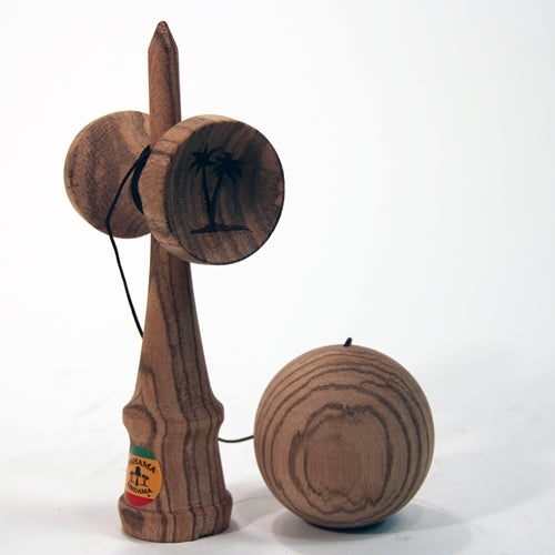  Bahama Kendama Deluxe Solid Zebrawood Kendama - Zebra Wood - Natural Finish 