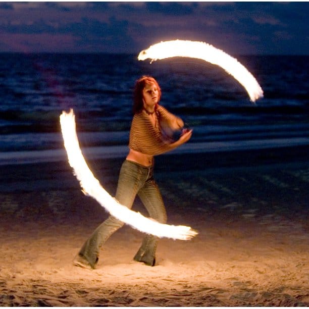 Zeekio Fire Poi Set - Cathedral Style - Outdoor Fire Toy - NOT FOR CHILDREN 