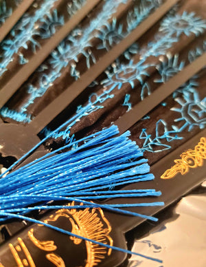 Ornate Folding Festival Fan in 8 Colors