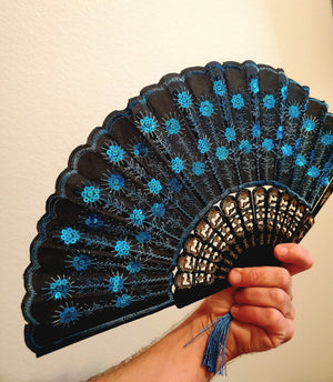 Ornate Folding Festival Fan in 8 Colors