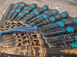 Ornate Folding Festival Fan in 8 Colors