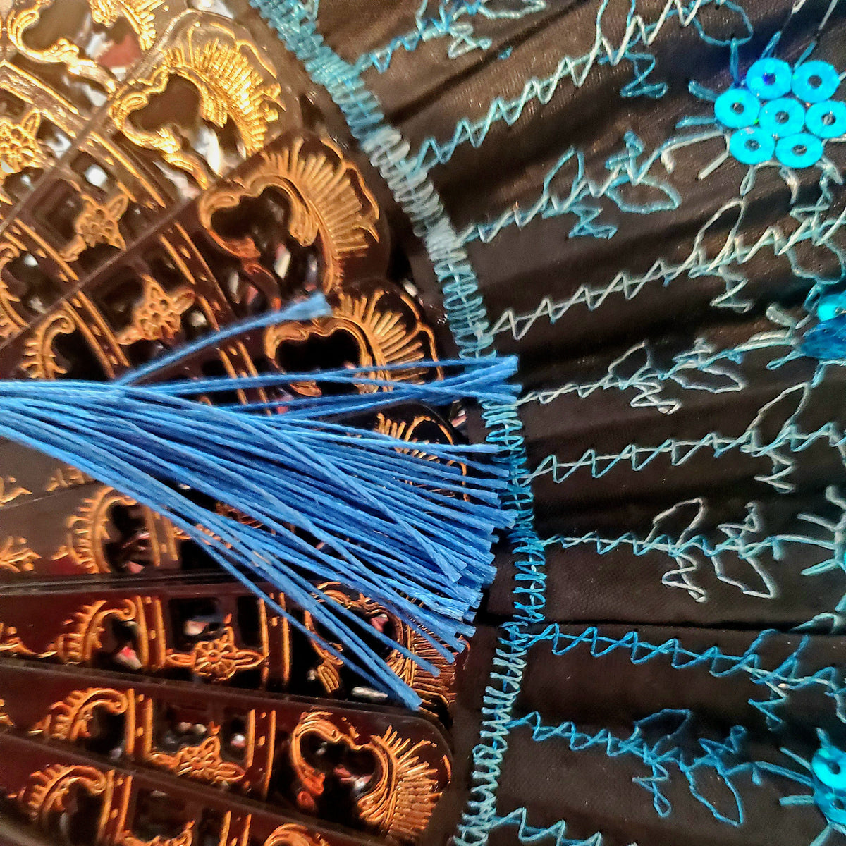  Ornate Folding Festival Fan in 8 Colors 
