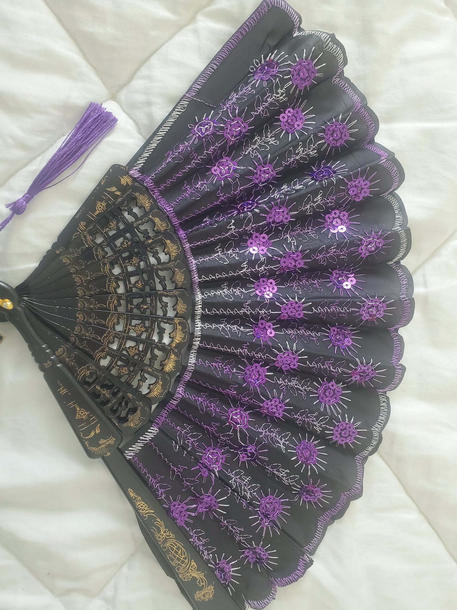  Ornate Folding Festival Fan in 8 Colors 