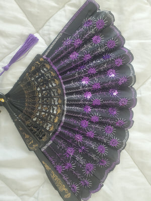 Ornate Folding Festival Fan in 8 Colors