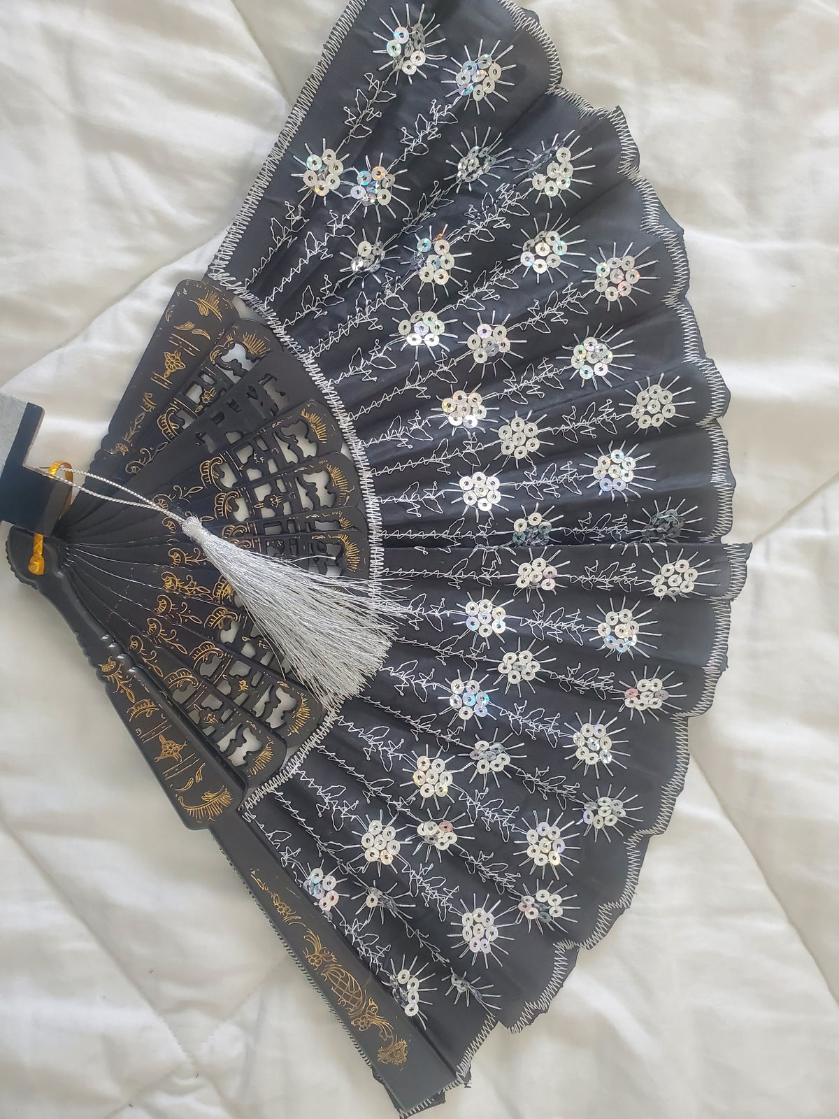  Ornate Folding Festival Fan in 8 Colors 