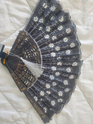 Ornate Folding Festival Fan in 8 Colors