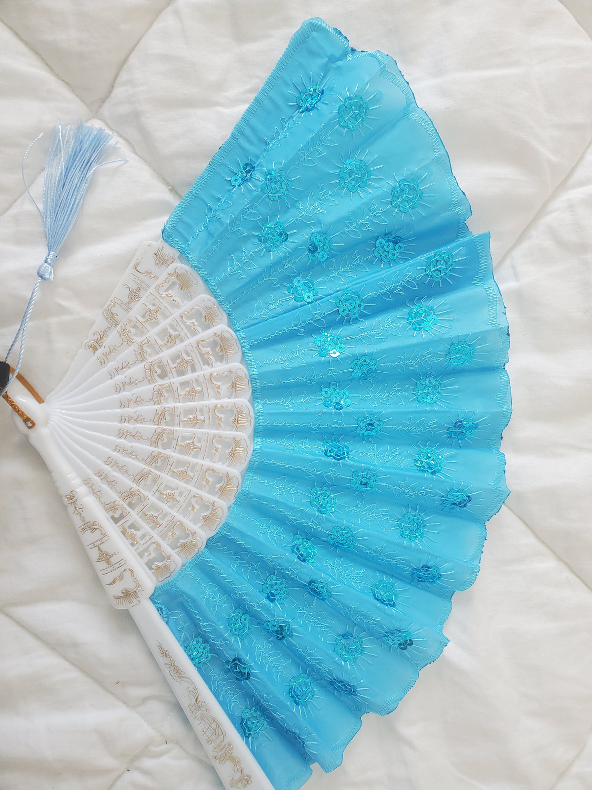  Ornate Folding Festival Fan in 8 Colors 