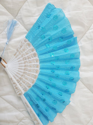 Ornate Folding Festival Fan in 8 Colors
