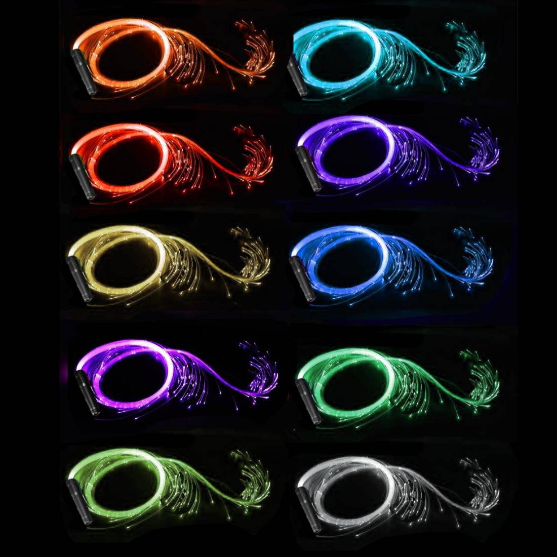  Zeekio Pixel Whip - 6' Fiber Optic Flow Toy - Colors Changing Light Party 