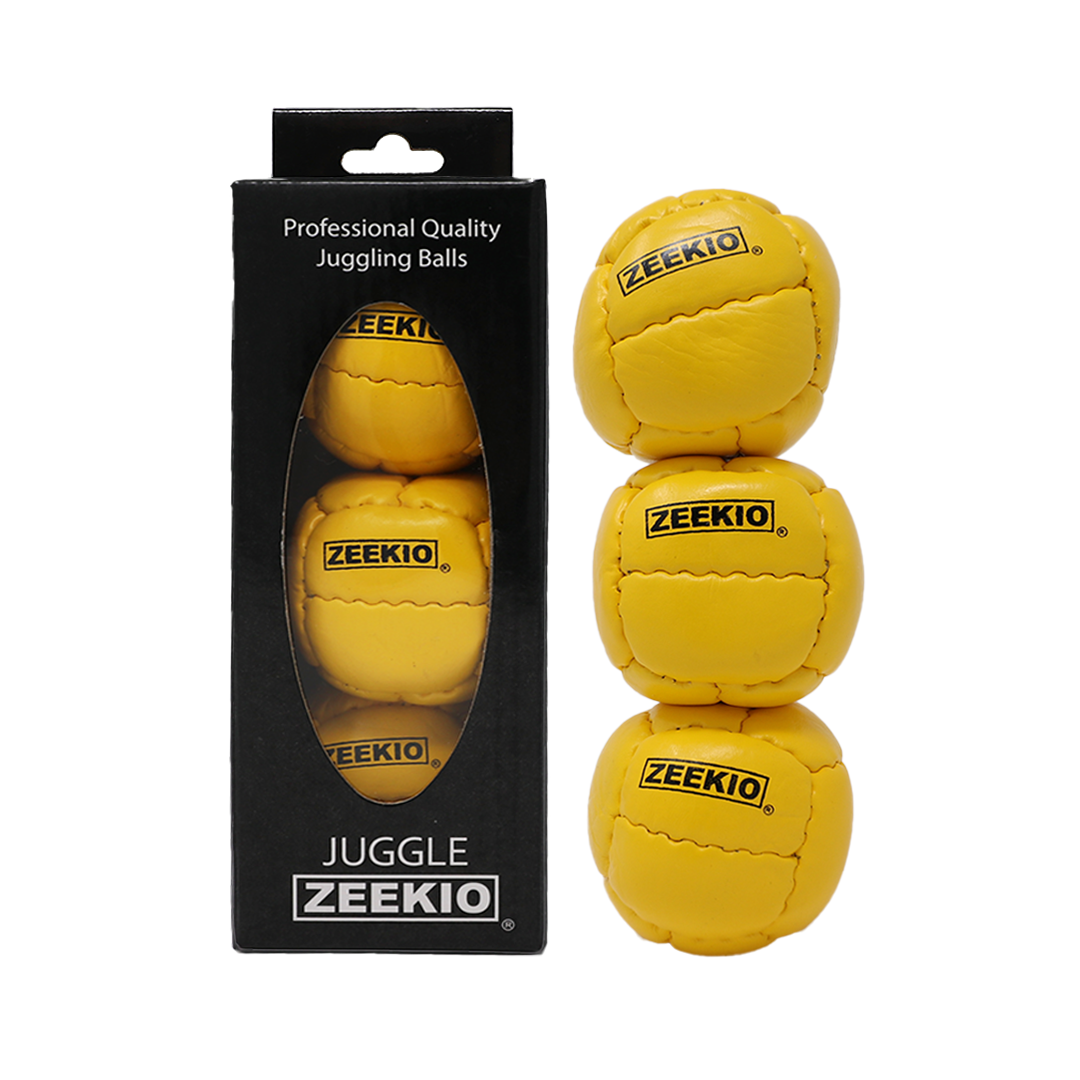  Zeekio Galaxy Juggling Balls - Premium 12 Panel Genuine Leather Balls - 130g - 67mm - Pack of 3 