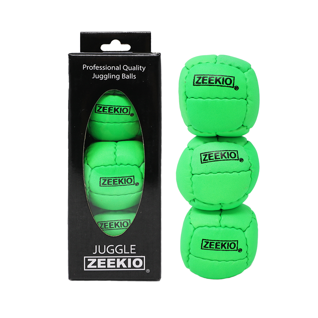  Zeekio Galaxy Juggling Balls - Premium 12 Panel Genuine Leather Balls - 130g - 67mm - Pack of 3 