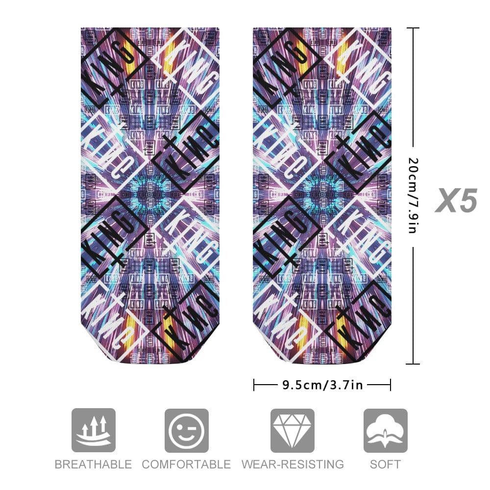  Sullivan King Ankle Socks (5 Pairs) The Sweat-Proof, Odor-Resistant, Breathable Music Festival Socks 