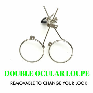 Steampunk Goggles with magnifying loupes UV glow neon green spiral diffraction lenses