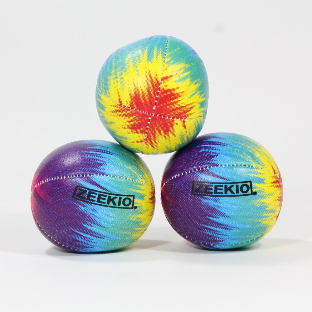  Zeekio Tie Dye Festival Juggling Ball Set - 120g - Beginner to Pro - Set of 3 