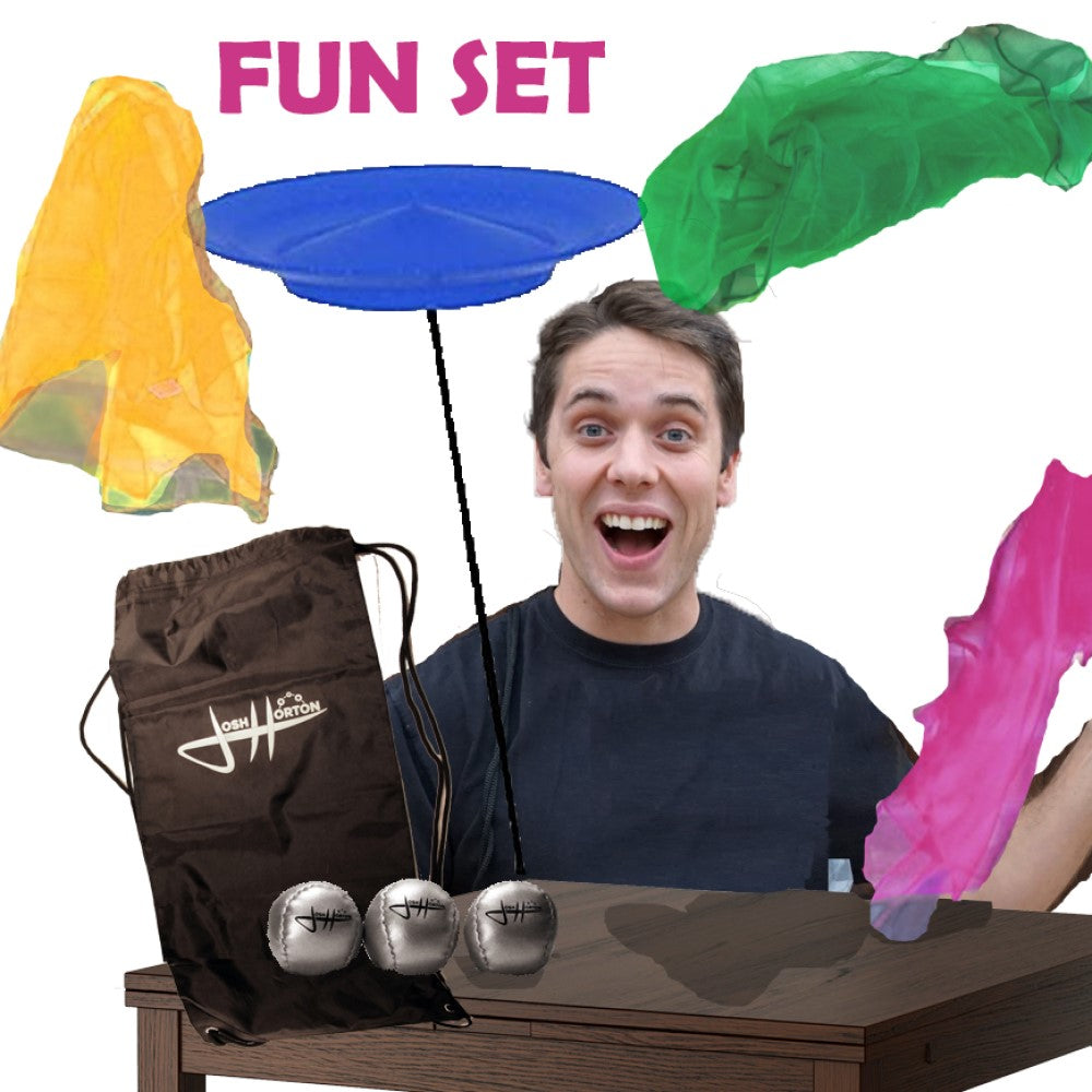  Zeekio Josh Horton Juggling Fun Set by Josh Horton - Complete Sets of Juggling Scarves, Beginner Juggling Balls, Soft Spinning Plate 