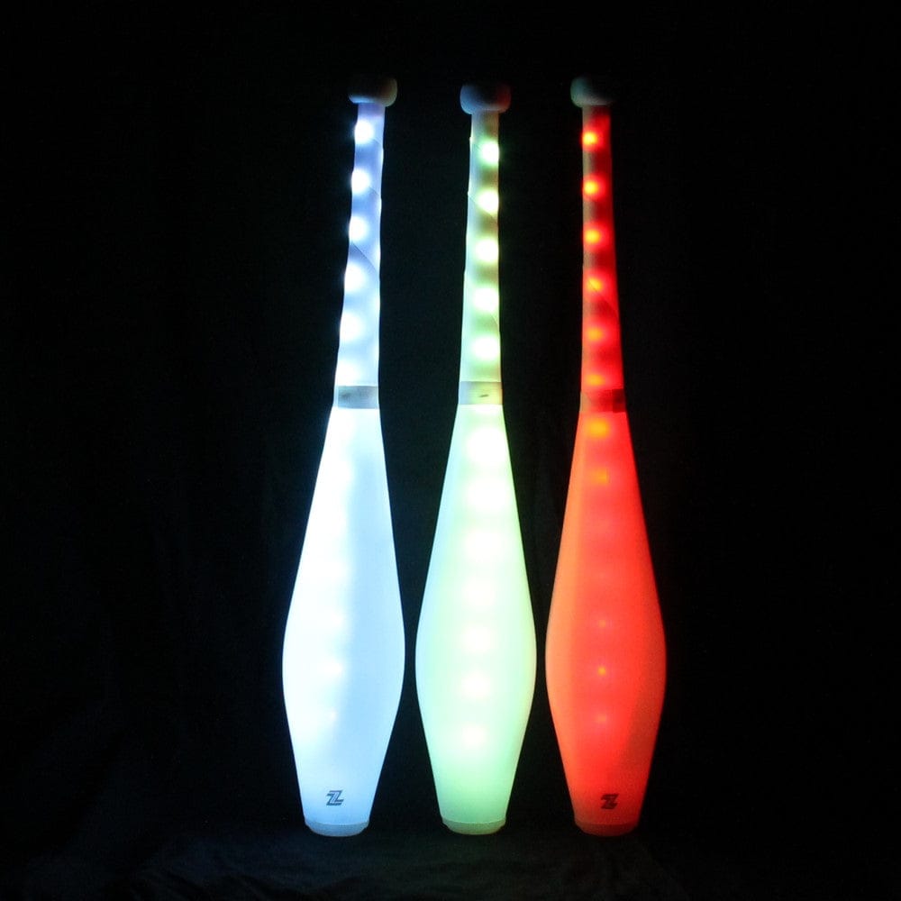  Zeekio Multi-Color LED Light Up Juggling Clubs with Charger and Remote (Set of 3) 