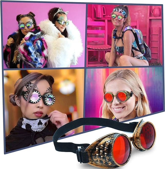  Steampunk Goggles and Kaleidoscope Glasses 