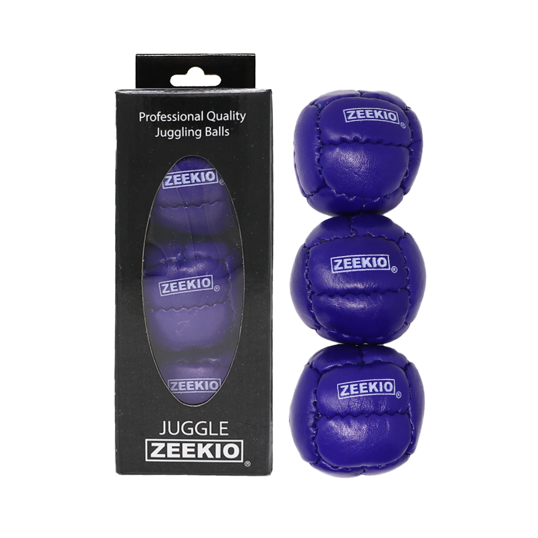  Zeekio Galaxy Juggling Balls - Premium 12 Panel Genuine Leather Balls - 130g - 67mm - Pack of 3 