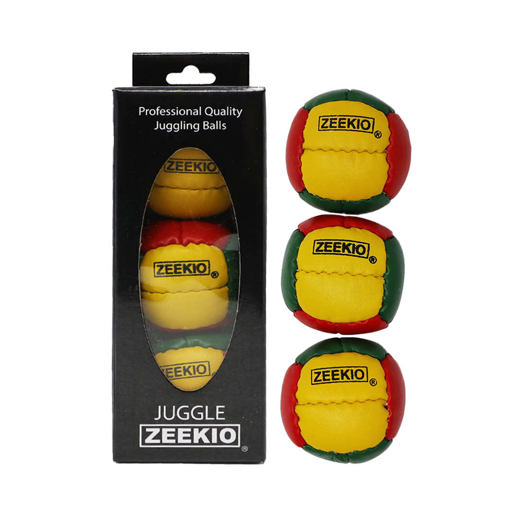  Zeekio Galaxy Juggling Balls - Premium 12 Panel Genuine Leather Balls - 130g - 67mm - Pack of 3 