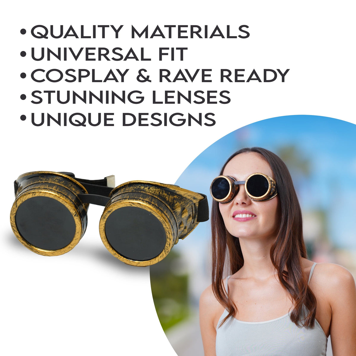  Steampunk Goggles and Kaleidoscope Glasses 