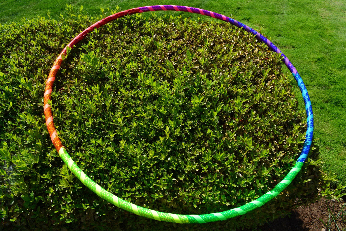  Rainbow Prism Taped Hoops ~ Beginner & Kids Fitness & Practice Hoops 