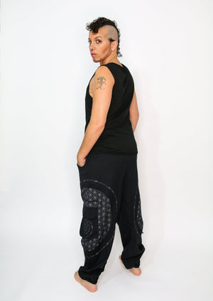 Flow Pants - Black Flower of Life