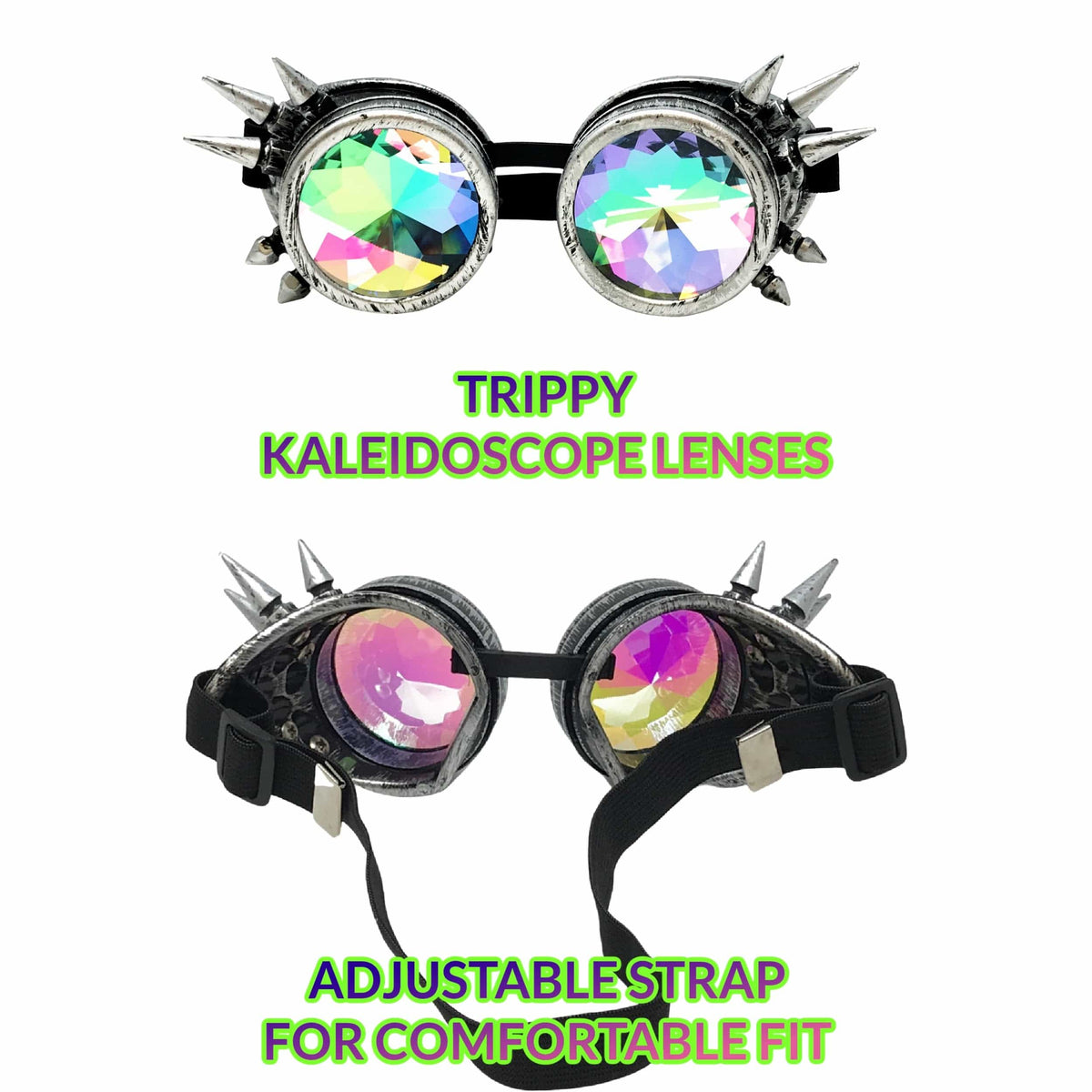  Rave Kaleidoscope Goggles Vintage Steampunk Glasses 