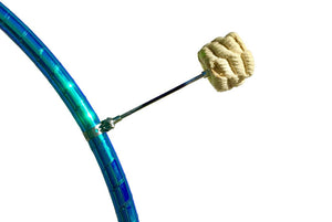 White crown fire poi and blue hoop.