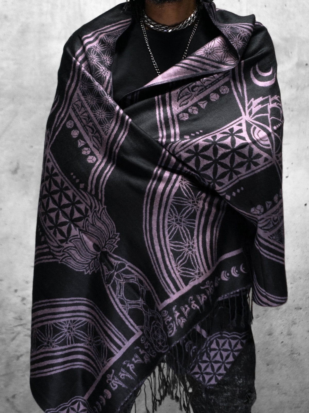 MANTRA • ICE PINK • Reversible Festival Shawl/Scarf