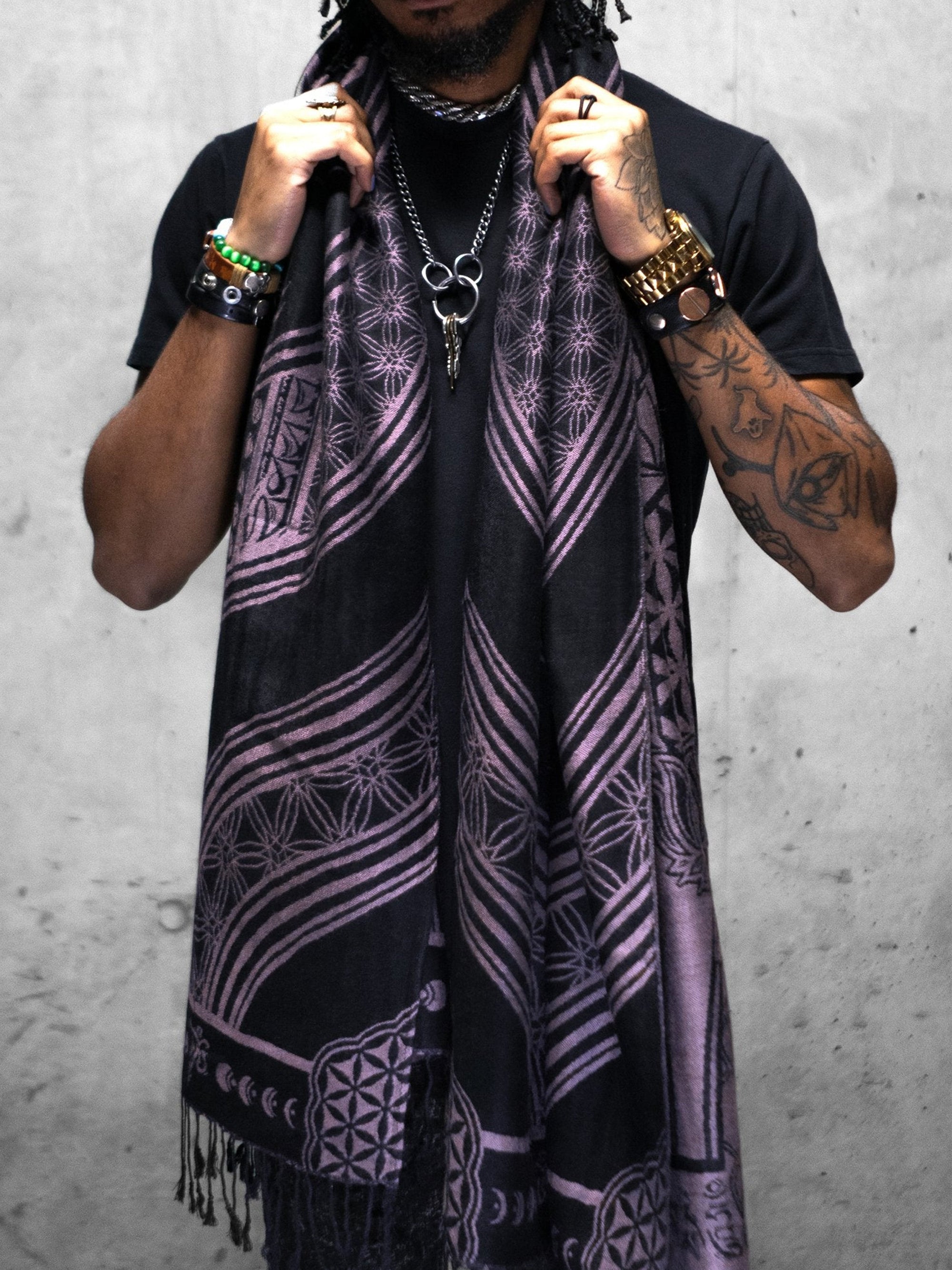 MANTRA • ICE PINK • Reversible Festival Shawl/Scarf