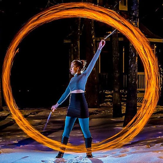 Ultra Poi Ropes Monkey Fist Fire Poi (Red Kevlar Rope)