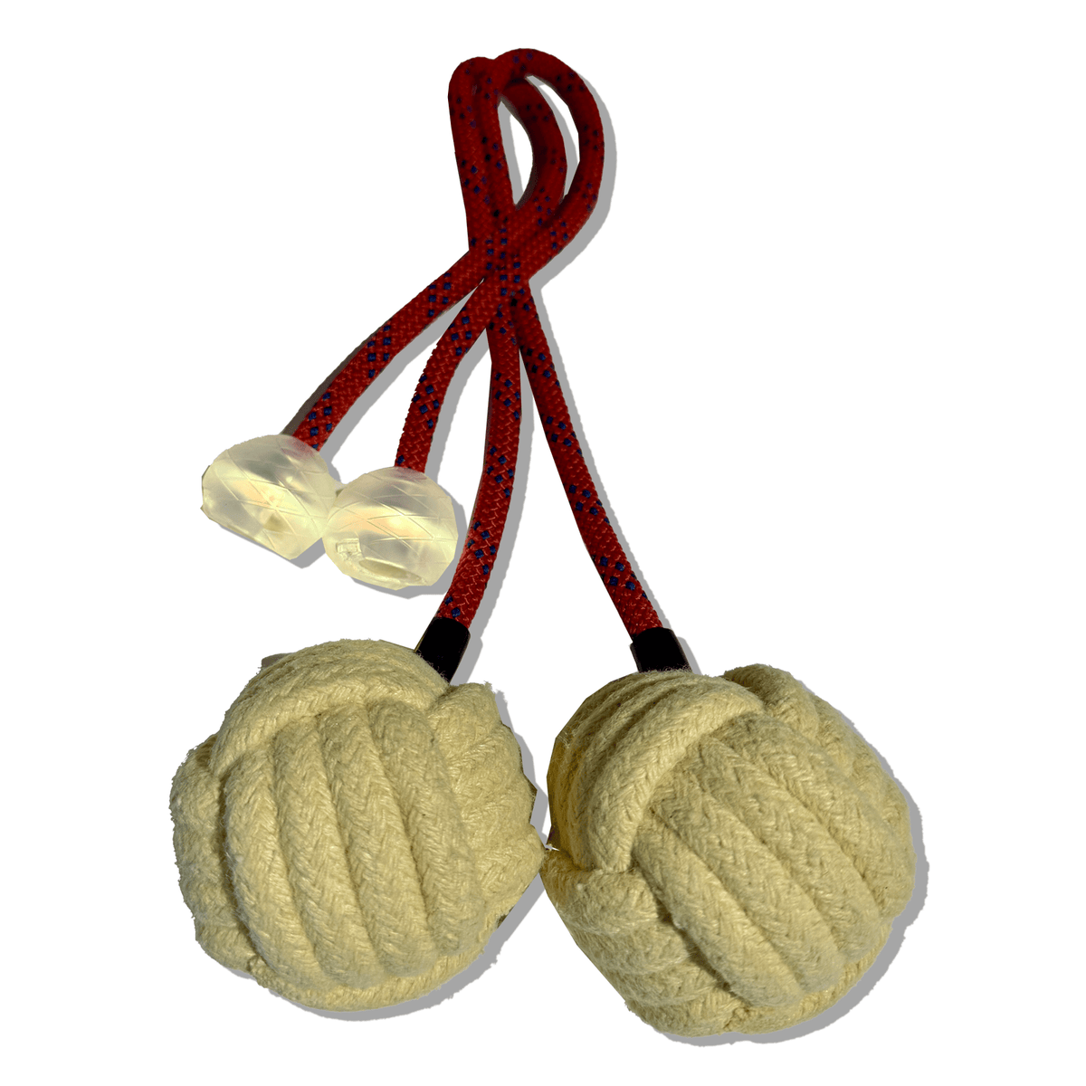 Ultra Poi Ropes Monkey Fist Fire Poi (Red Kevlar Rope)