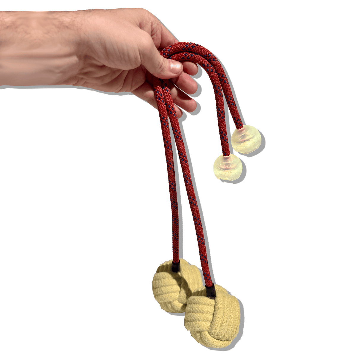 Ultra Poi Ropes Monkey Fist Fire Poi (Red Kevlar Rope)
