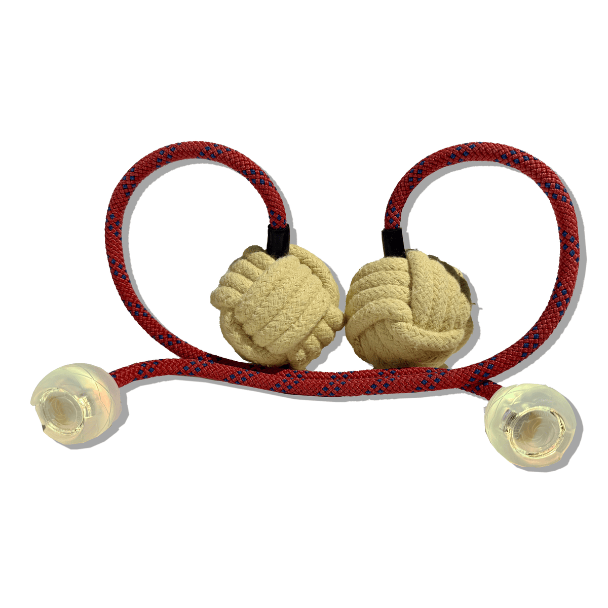 Ultra Poi Ropes Monkey Fist Fire Poi (Red Kevlar Rope)