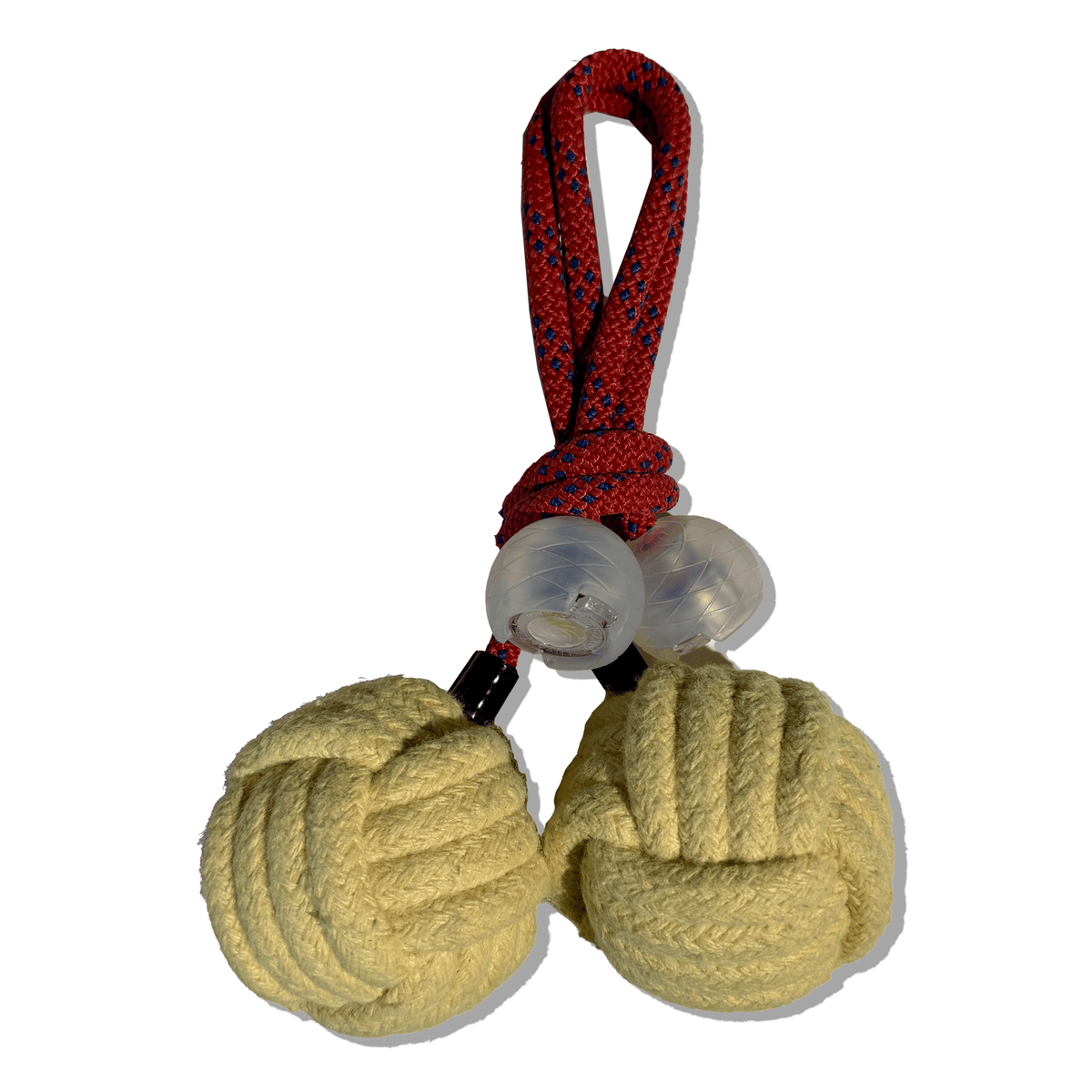 Ultra Poi Ropes Monkey Fist Fire Poi (Red Kevlar Rope)
