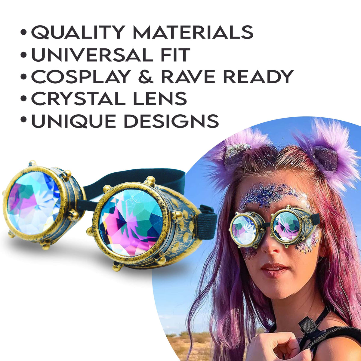  Steampunk Goggles and Kaleidoscope Glasses 