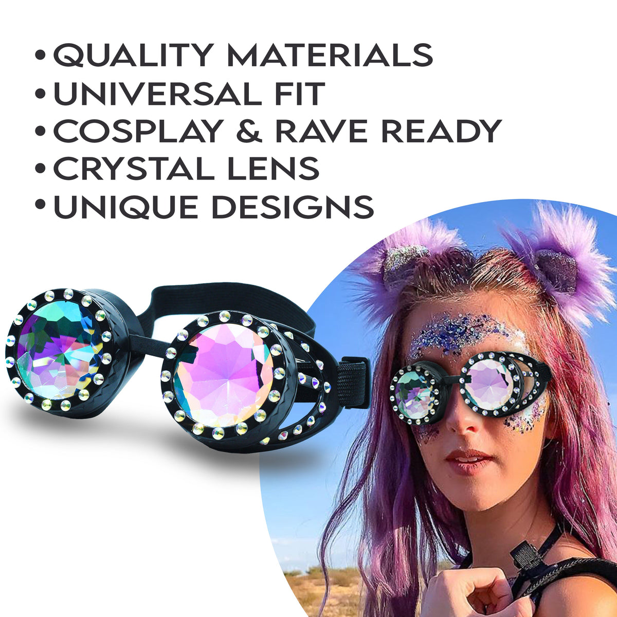  Steampunk Goggles and Kaleidoscope Glasses 