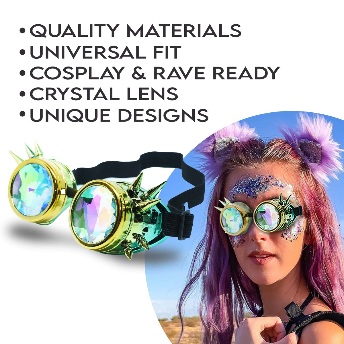  Steampunk Goggles and Kaleidoscope Glasses 