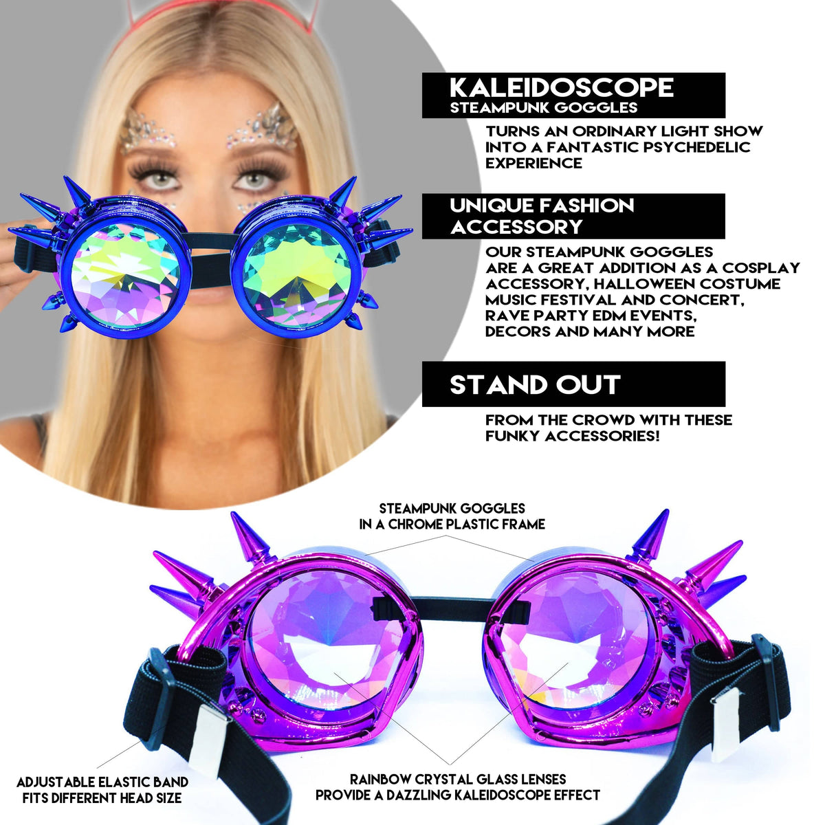  Steampunk Goggles and Kaleidoscope Glasses 