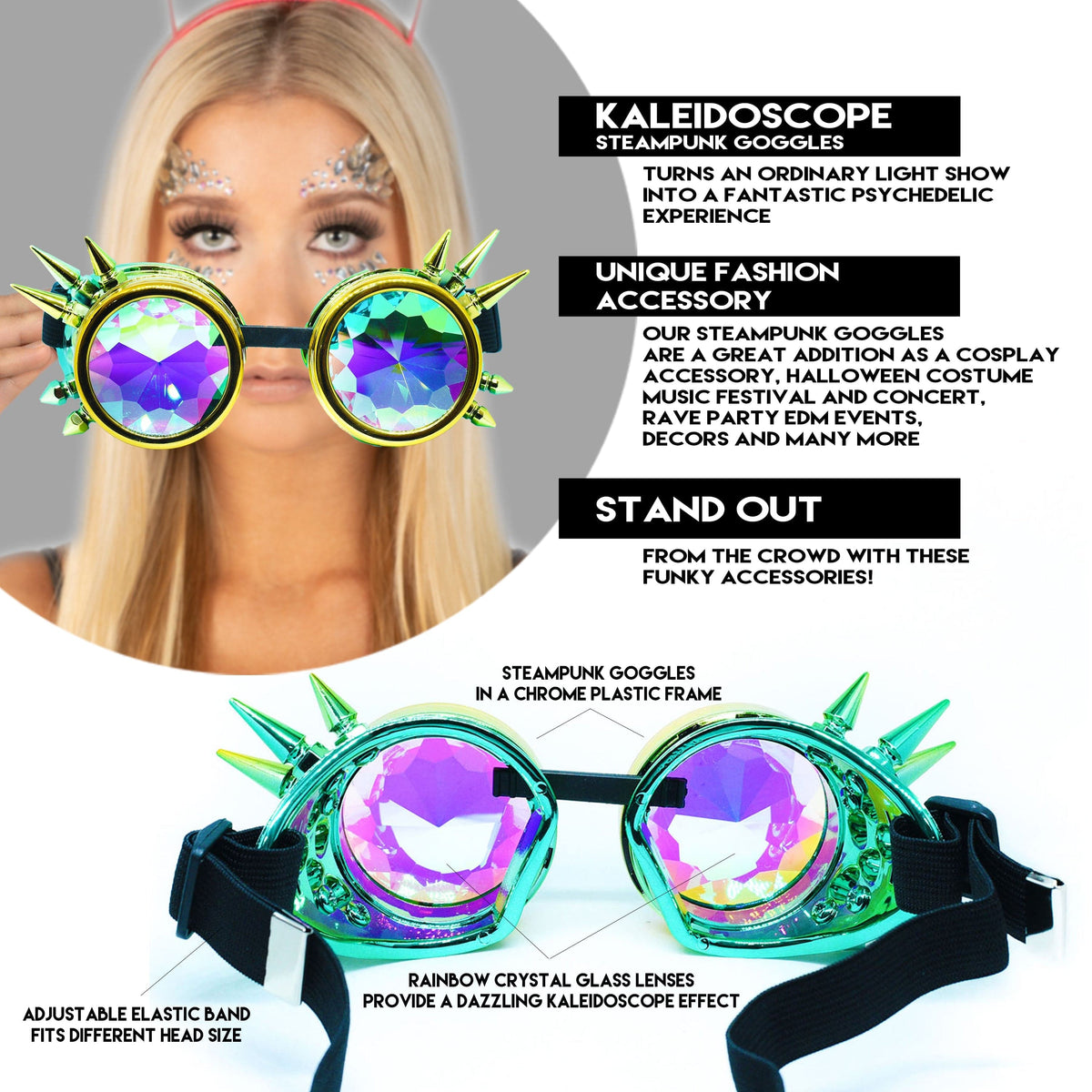  Steampunk Goggles and Kaleidoscope Glasses 