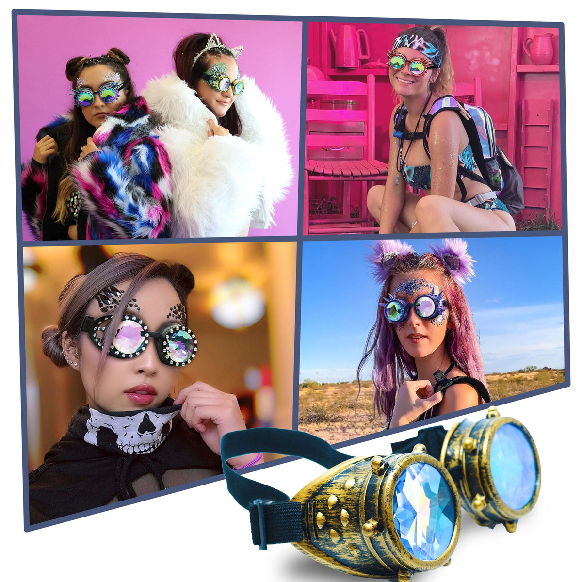  Steampunk Goggles and Kaleidoscope Glasses 