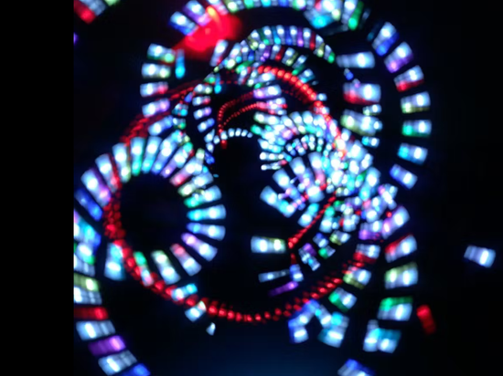 Abstract spiral design with colorful lights