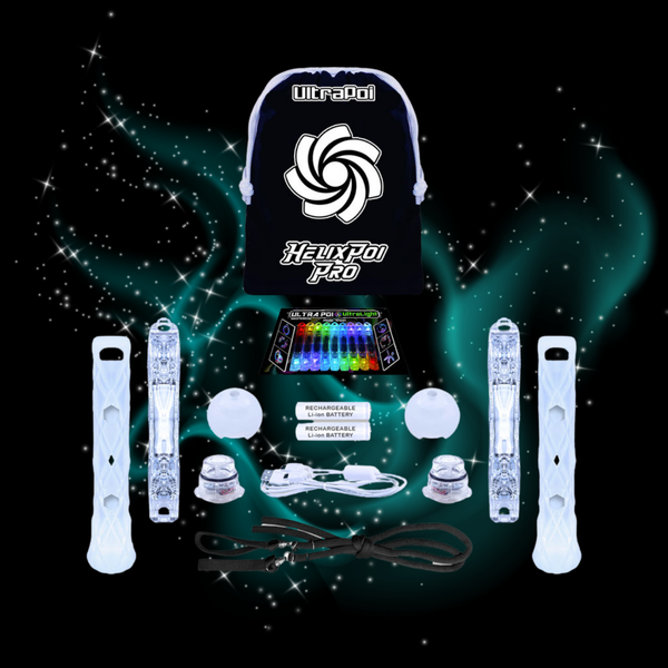 Helix Poi Pro set with bag and accessories