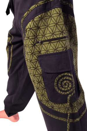 Flow Pants - Green Flower of Life