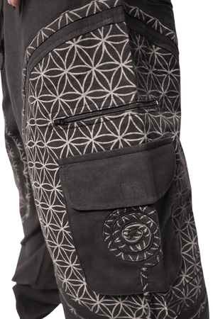 Flow Pants - Black Flower of Life