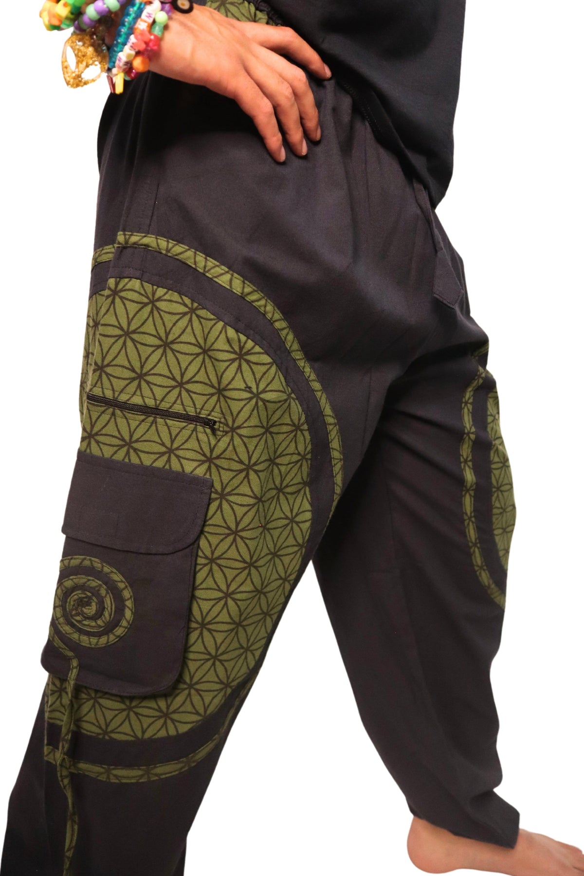  Flow Pants - Green Flower of Life 