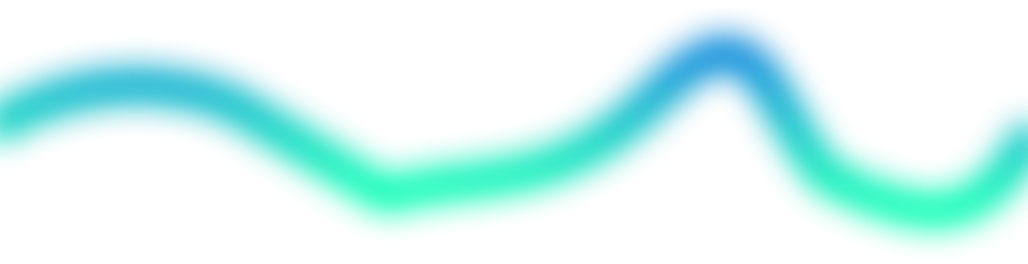 Vector wave graphic with blue-green gradient.