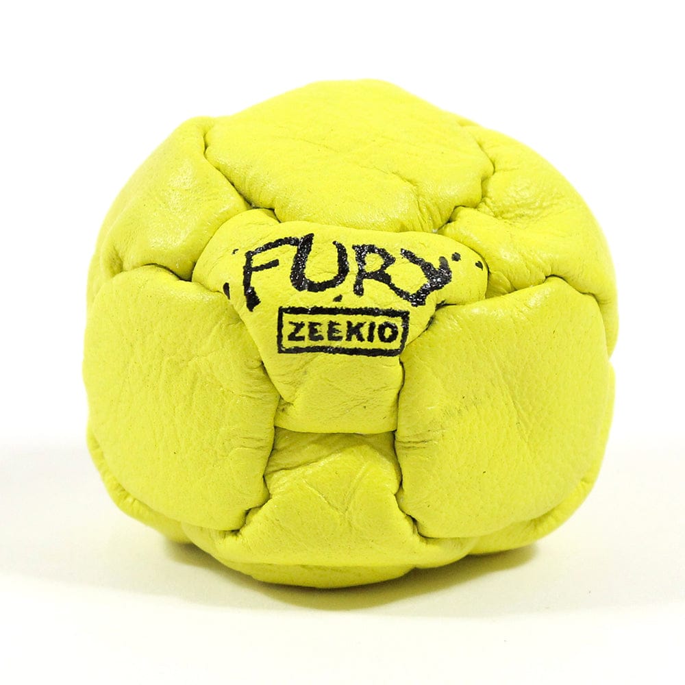  The Fury Footbag - Genuine Leather - 14 Panel Hand Stitched - Sand filled Hacky Sack 