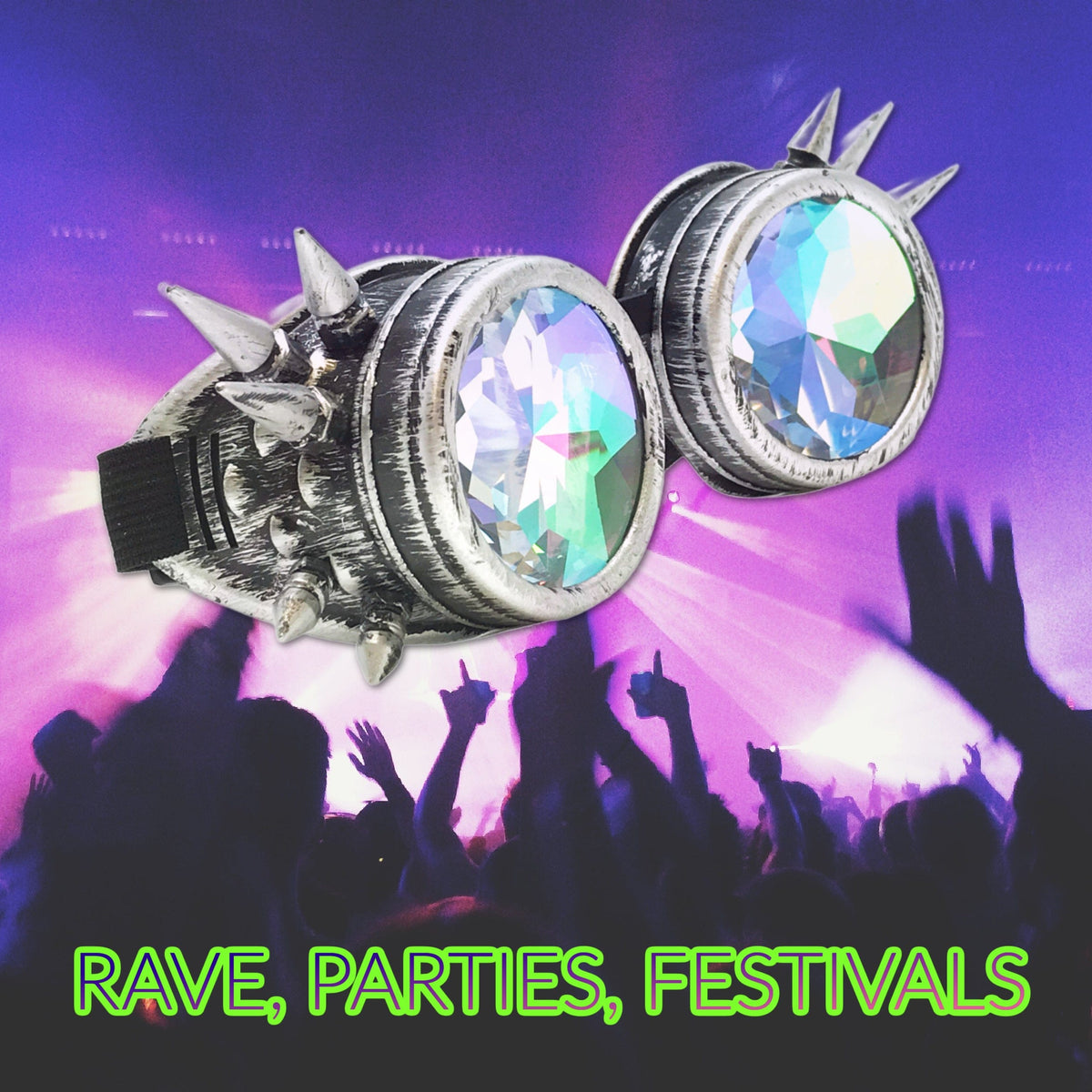  Rave Kaleidoscope Goggles Vintage Steampunk Glasses 