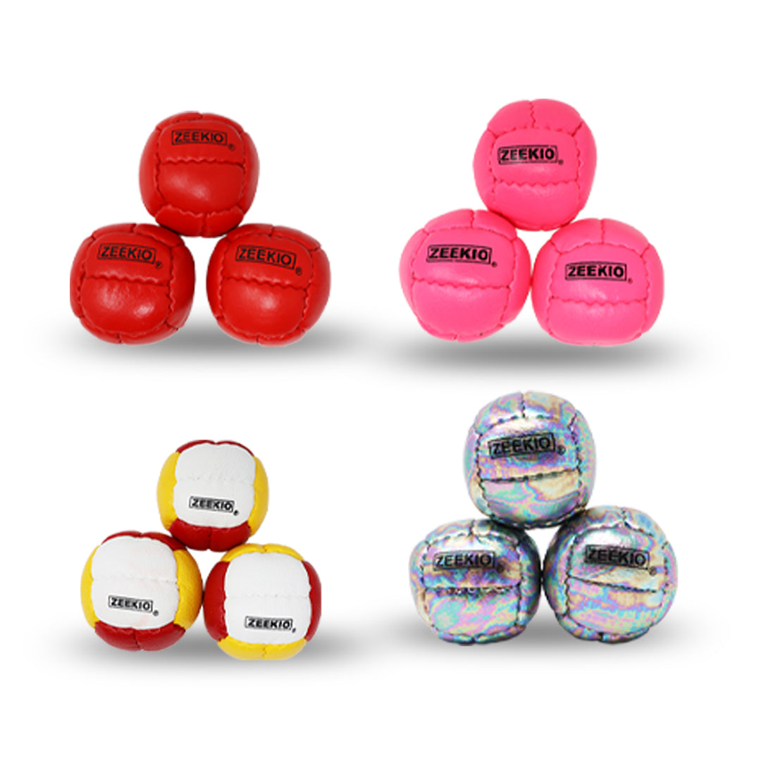  Zeekio Galaxy Juggling Balls - Premium 12 Panel Genuine Leather Balls - 130g - 67mm - Pack of 3 